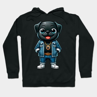 Black Pug Dog Cool Jacket Outfit Dog Mom Dad Hoodie